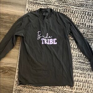 Black 'Bride Tribe' Long Sleeve Top
